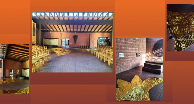 Sechs Fotos mit goldener Folie