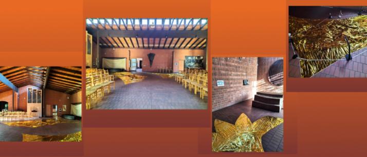 Sechs Fotos mit goldener Folie