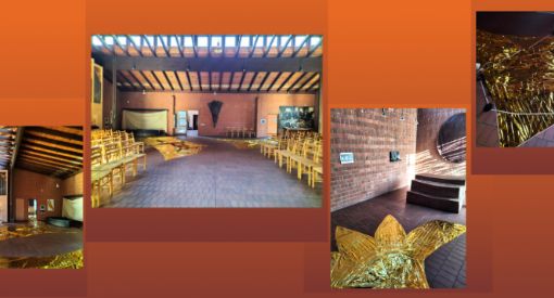 Sechs Fotos mit goldener Folie