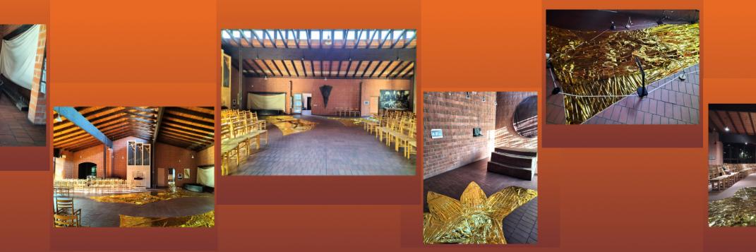 Sechs Fotos mit goldener Folie