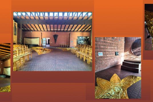 Sechs Fotos mit goldener Folie