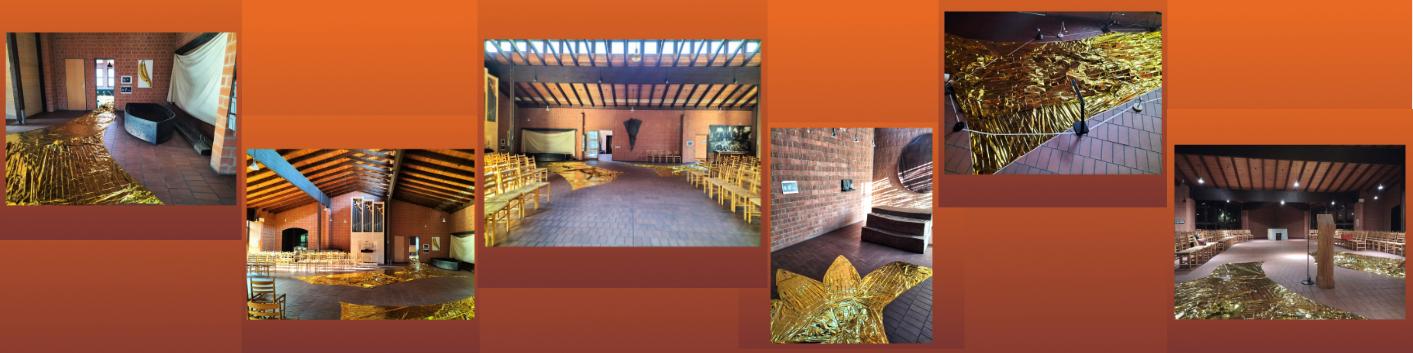 Sechs Fotos mit goldener Folie