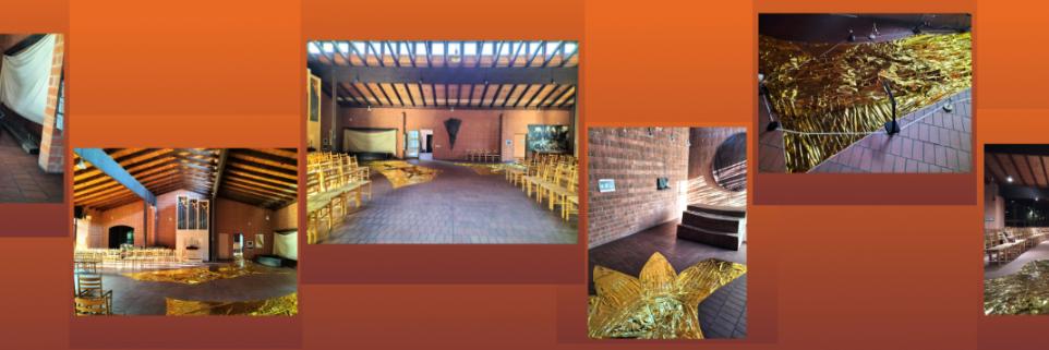 Sechs Fotos mit goldener Folie