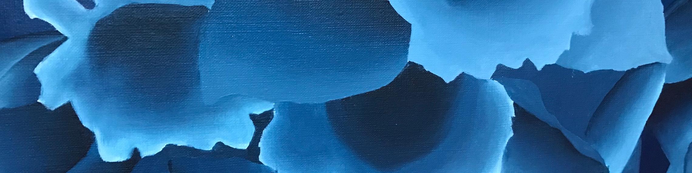 Vazquez_flowers: gemalte dunkelblaue Blumenmotive