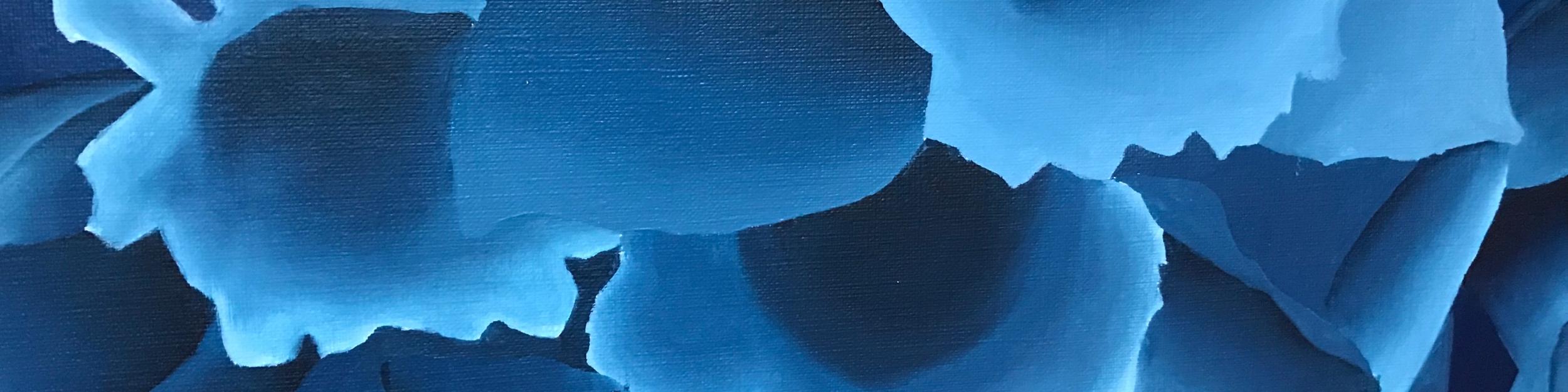 Vazquez_flowers: gemalte dunkelblaue Blumenmotive